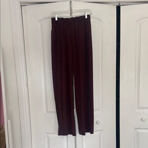 Beyond Yoga Wide-Leg Elastic Waist Pants in Deep Burgundy